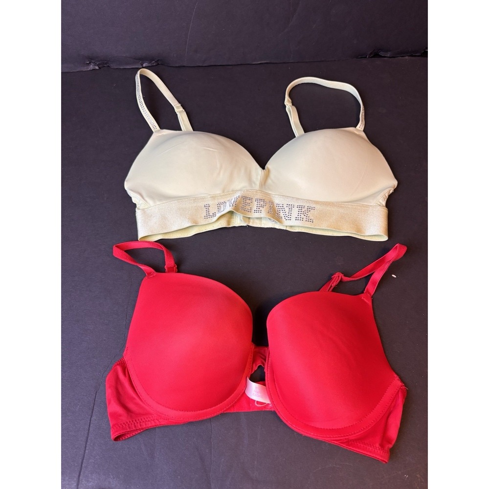 Pink Wear Everywhere Push-up And WEPU wireless Bras Size 32C